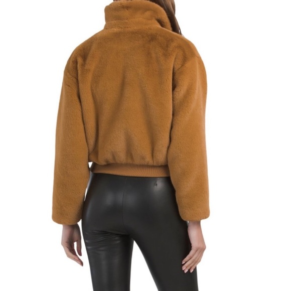 RAG & BONE Camel Kacy Faux Fur Bomber - Picture 2 of 4
